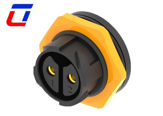 高電圧600V IP67 防水電源接続器 2ピン 電機用