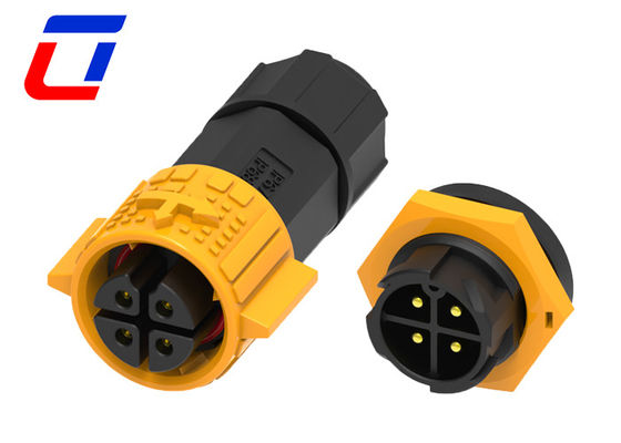 15A 防水 4ピンプラグとソケットコネクタ M19 迅速ロック Ip67 太陽光コネクタ