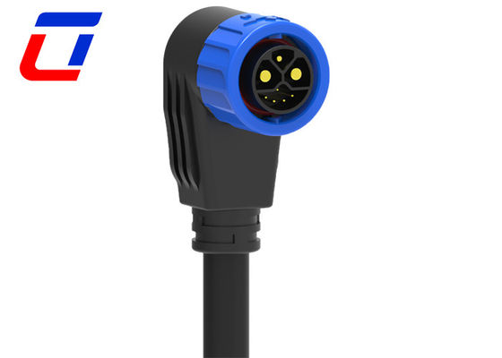 M23 90度成形ケーブルコネクタ 2+1+5ピン プッシュロック 防水コネクタ