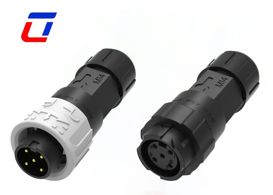 Circular Plastic Waterproof M16 IP67 5 Pin Easy Installation Connector Male And Female