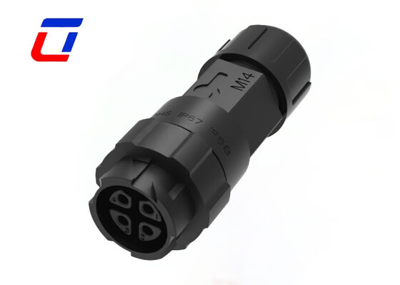 4 Pin LED Waterproof Connector M16 10A  PA66 Push Locking  Wire To Wire Connectors