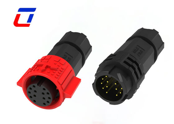 プッシュロック 14 ピン防水コネクタ M19 OEM 金メッキワイヤコネクタ