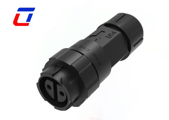 M16 2ピン防水丸型コネクタ 真鍮 金メッキ 屋外電源コネクタ