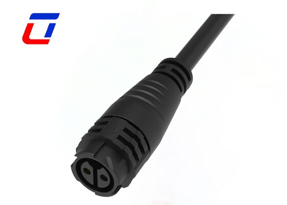 IP67防水電源ケーブルコネクタM19 2ピン 黄色成形プッシュロックコネクタ