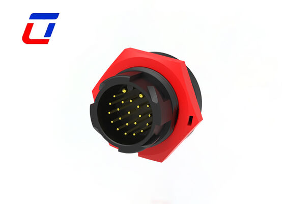 丸型防水コネクタ M19 マルチピン 2+20ピン IP67 ゴールドプレートワイヤコネクタ