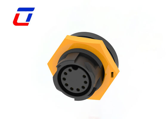 9 ピンプラグとソケットコネクタ M19 屋外 PA66 データブラス 金属コーネクタ