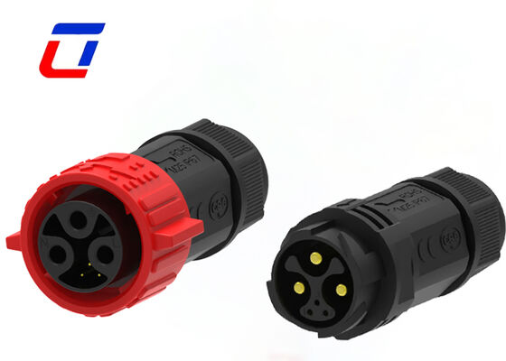 3+3ピン M25 IP67 ソーラーコネクタ ワイヤ-ワイヤ 電源信号コネクタ