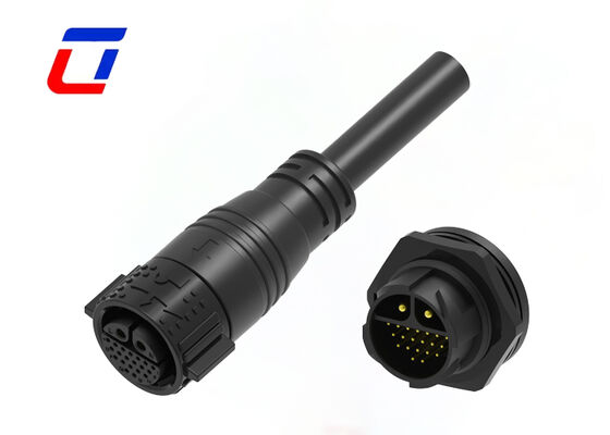 M25 電源信号コネクタ 2+20 ピン IP67 20A+5A ワイヤ・ツー・ボード コネクタタイプ