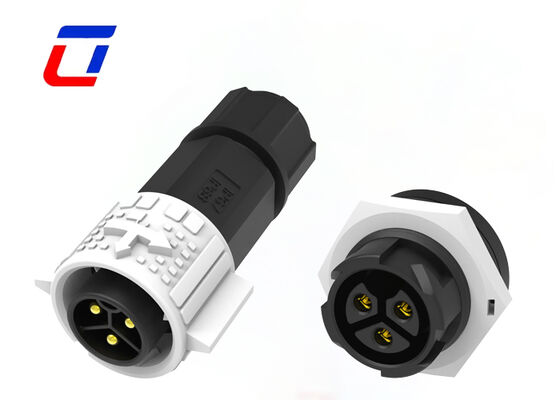 3ピン防水バルクヘッド電気コネクタM19パネルマウントコネクタ