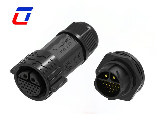 M25 2+20 ポールケーブルコネクタ スピードリリースのIP67 太陽電池ケーブル 板へのコネクタ