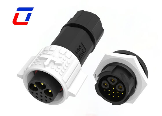 PA66 M19 3+9 ピン信号と電源コネクタ IP67 円形パネルマウントコネクタ