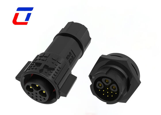 PA66 M19 3+9 ピン信号と電源コネクタ IP67 円形パネルマウントコネクタ