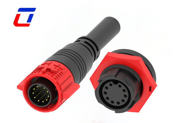 M19 IP67 防水 男性 女性接続器 PA66 10ピン データ接続器 ODM