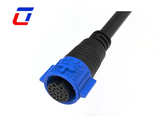 2+20ピン M19 鋳型ケーブルコネクタ 中国製 産業用防水電源データコネクタ