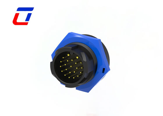 2+20ピン M19 鋳型ケーブルコネクタ 中国製 産業用防水電源データコネクタ