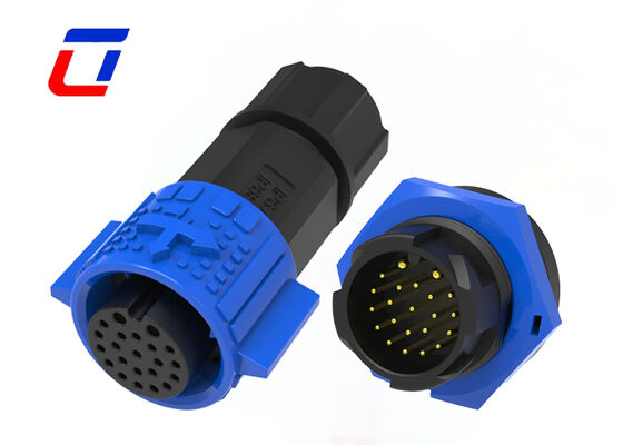2+20ピン M19 鋳型ケーブルコネクタ 中国製 産業用防水電源データコネクタ