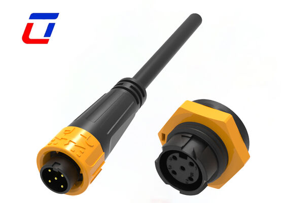 8A M16 5ピン 屋外電源コネクタ プラスチック製 PA66 300V 防水 速鍵コネクタ