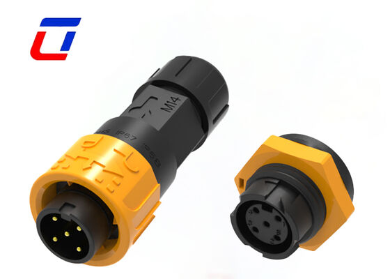 8A M16 5ピン 屋外電源コネクタ プラスチック製 PA66 300V 防水 速鍵コネクタ