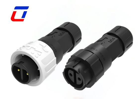 IP67 M16 10A 2ピン防水コネクタ ODM プッシュロック 円線電源コネクタ