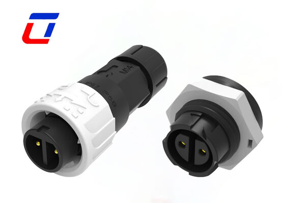 IP67 M16 10A 2ピン防水コネクタ ODM プッシュロック 円線電源コネクタ