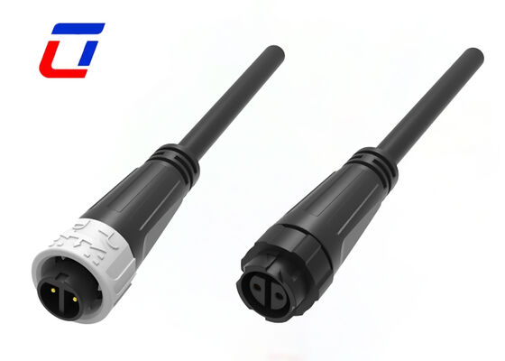 IP67 M16 10A 2ピン防水コネクタ ODM プッシュロック 円線電源コネクタ