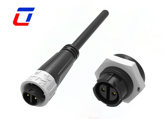 IP67 M16 10A 2ピン防水コネクタ ODM プッシュロック 円線電源コネクタ
