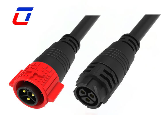 M19 高電流 DC 20A IP67 ソーラーコネクタ 3ピン クイックロックコネクタ