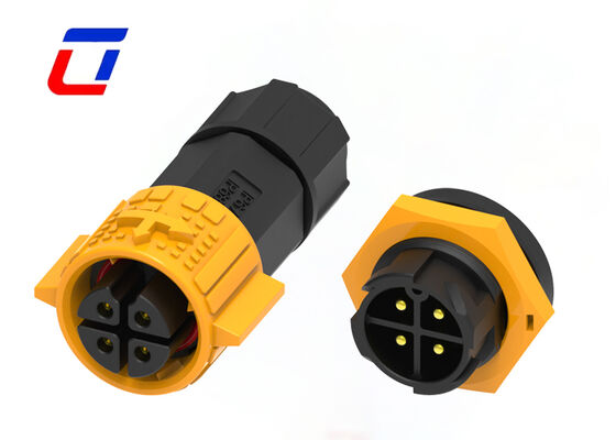 PA66 15A M19 4 ピン コネクタ ラウンド防水クイック ロック産業用電源コネクタ