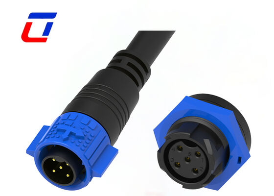M19 5ピン 20A パワーDC 防水コネクタ プッシュロック 男性 女性コネクタ