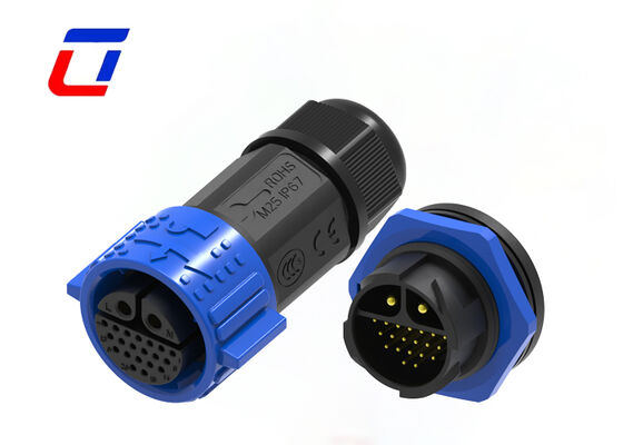 M25 自閉式 クイックコネクト 円形 22Pin 青銅 金色 多ピン IP67 防水
