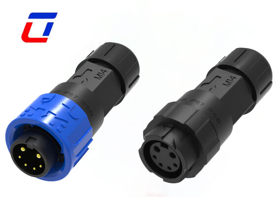 M16 2 + 4 ピンプラスチック丸形コネクタ 300V 防水屋外電気信号コネクタ