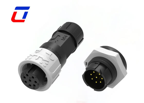 M16 8 ピン LED ワイヤーワイヤ/ボードコネクタ 300V 防水景観照明コネクタ