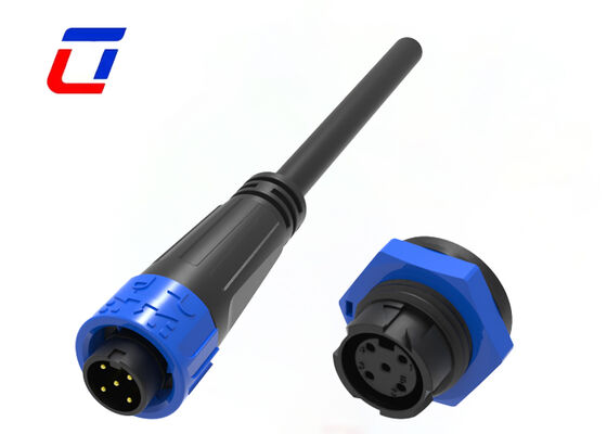 8A M16 5 ピン IP67 電源コネクタ ODM 屋外防水プッシュ ロック コネクタ