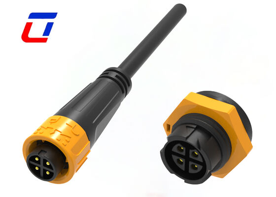 10A M16 4ピン IP67 電源接続器 300V 男性から女性 防水速接続器