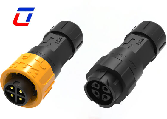 10A M16 4ピン IP67 電源接続器 300V 男性から女性 防水速接続器