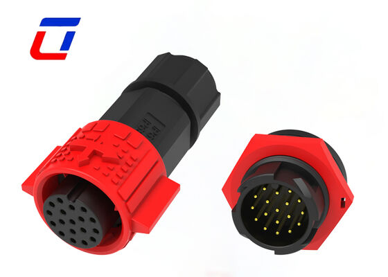 5A IP67 M19 防水プラグとソケットコネクタ プラスチック PA66 18ピンデータコネクタ