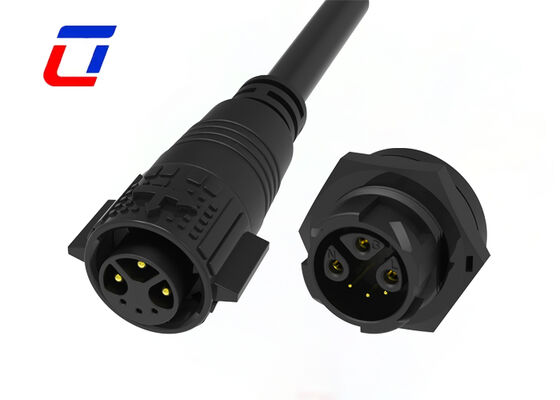 PA66 M19 屋外防水ケーブル接続器 電源と信号 3+3 マルチピン接続器 300V