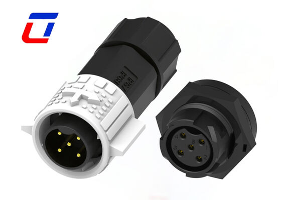 20A IP67 防水 快鍵 電源接続 M19 5ピン プラスチック 男性 女性 接続