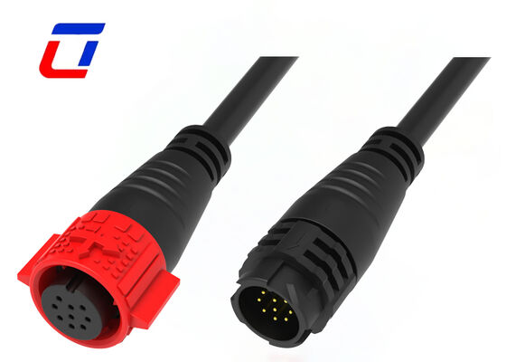 5A 300V 9ピン M19 鋳型ケーブル接続 プッシュロック 防水データ接続
