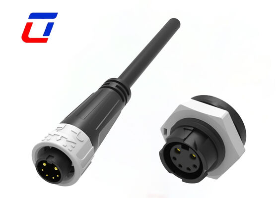 300V M16 2+4ピン 20A 信号・電源コネクタ IP67 成形ケーブルコネクタ