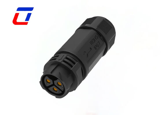50A PA66 3ピン 防水円形コネクタ M25 600V IP67 電源クイックコネクタ