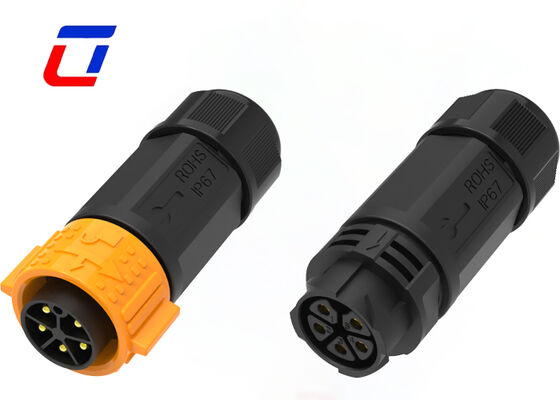 防水DC電源コネクタ M25 5ピン 20A プッシュロック アウトドアケーブル 新エネルギーコネクタ