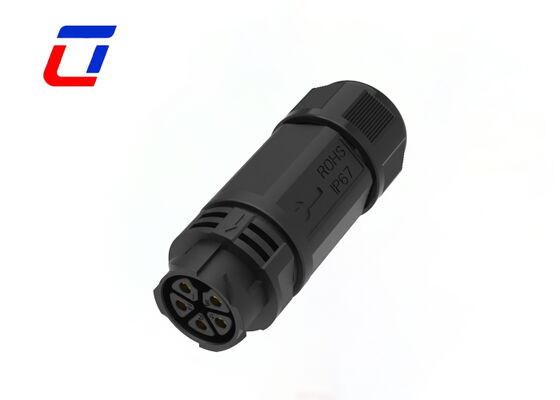 防水DC電源コネクタ M25 5ピン 20A プッシュロック アウトドアケーブル 新エネルギーコネクタ