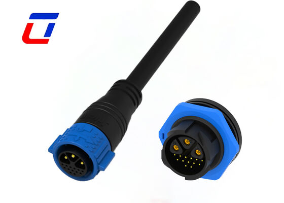 3+13ピン M25 マルチピン 男性 女性コネクタ PA66 防水 300V プッシュロックコネクタ