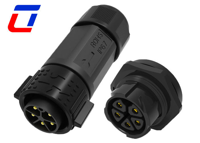 防水 5ピン 男性 女性接続器 IP67 30A 高電流電源接続器