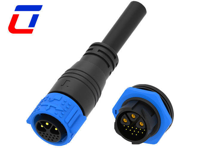 16ピンセルフロック IP67 電源接続 3ピン 男性防水電源ケーブル接続