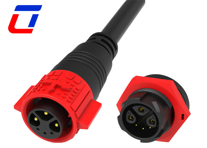 3+3ピン 15A IP67 防水ケーブルコネクタ M19 防水プラグとソケット