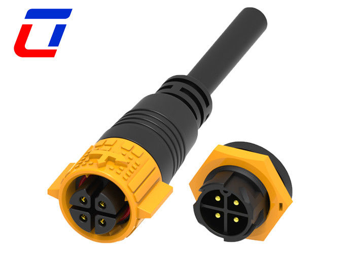 4PIN 10A 男性ソケット 女性プラグ プッシュロック付き防水電源ケーブルコネクタ