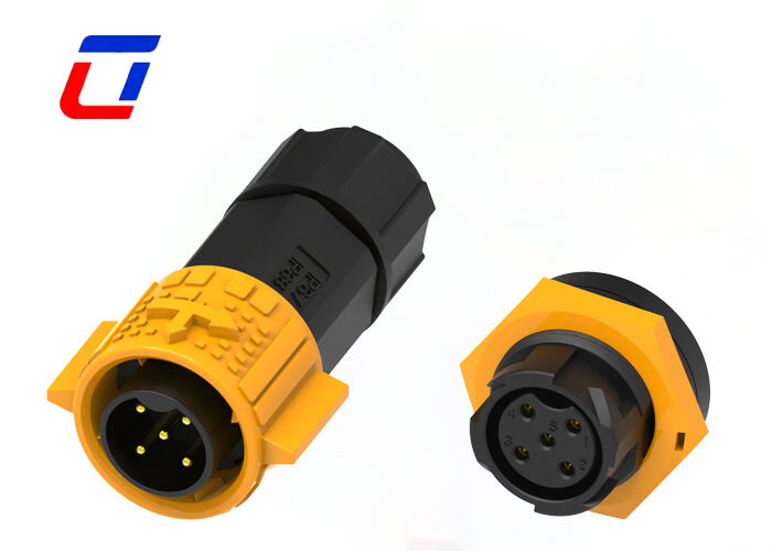 5ピン電気オス/メスコネクタ M19 高電流ワイヤ-基板コネクタ