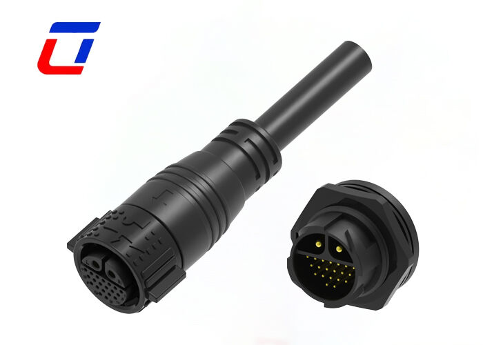 M25 電源信号コネクタ 2+20 ピン IP67 20A+5A ワイヤ・ツー・ボード コネクタタイプ